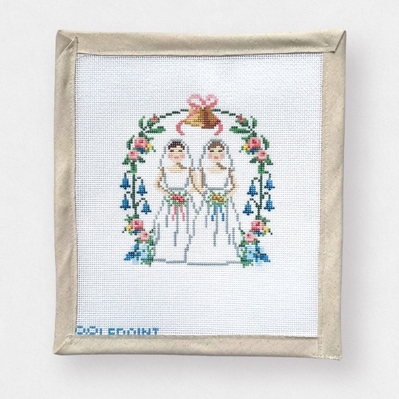 Brides Cake Topper Needlepoint Canvas - 13 mesh - Picture 1 of 1
